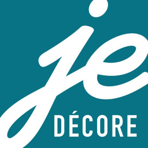 Logo de "Je Décore", une marque dédiée à la décoration intérieure.